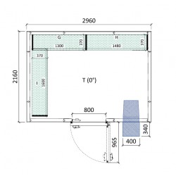 Cámara conservación 2960 x 2160 x 2280 mm