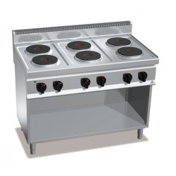 Cocina eléctrica 6 fuegos con soporte - Berto's Macros 700