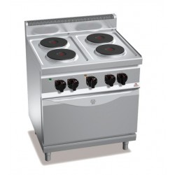 Cocina eléctrica 4 fuegos con horno GN 2/1 - Berto's Macros 700